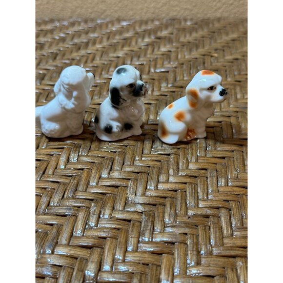 Vintage Porcelain Miniture Dog Figurine Set Of 3 - Picture 4 of 7